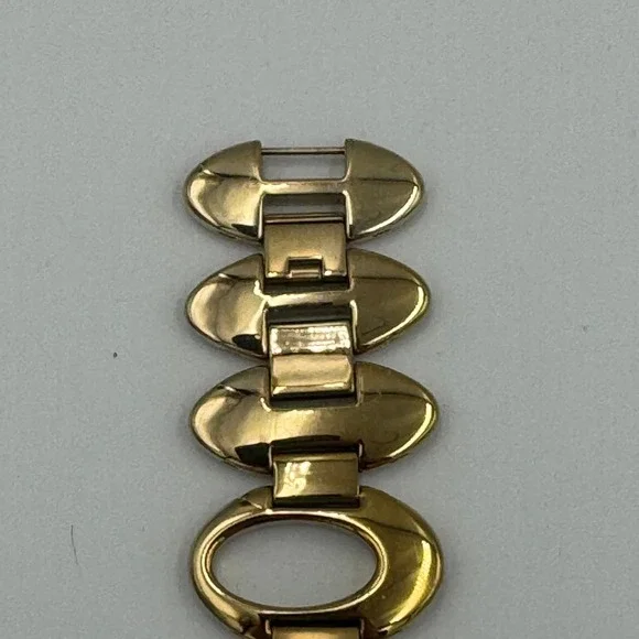 Fossil Womens Gold Tone Oval Link Bracelet Watch Black Dial ES-9457 - Picture 12 of 16